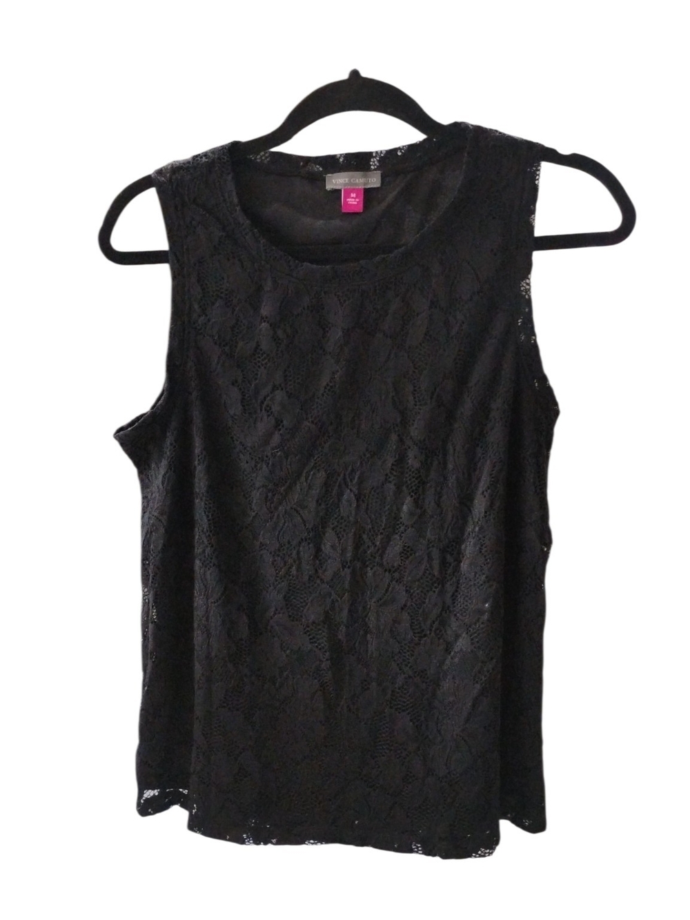 Vince Camuto Black Lace Sleeveless Top Size M